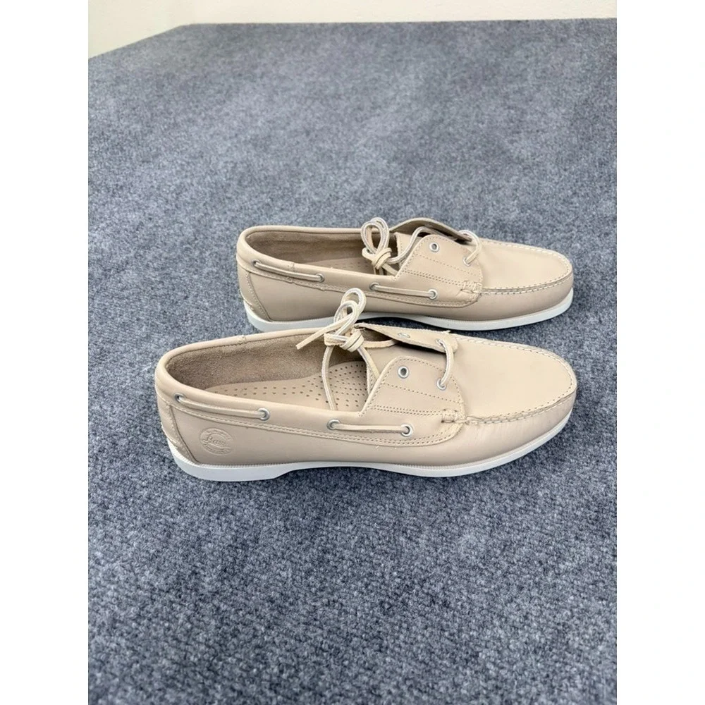 G.H. Bass & Co Men's Beige Leather 2 Eye Moc Toe Boat Shoes CasualSize‎ 11 M